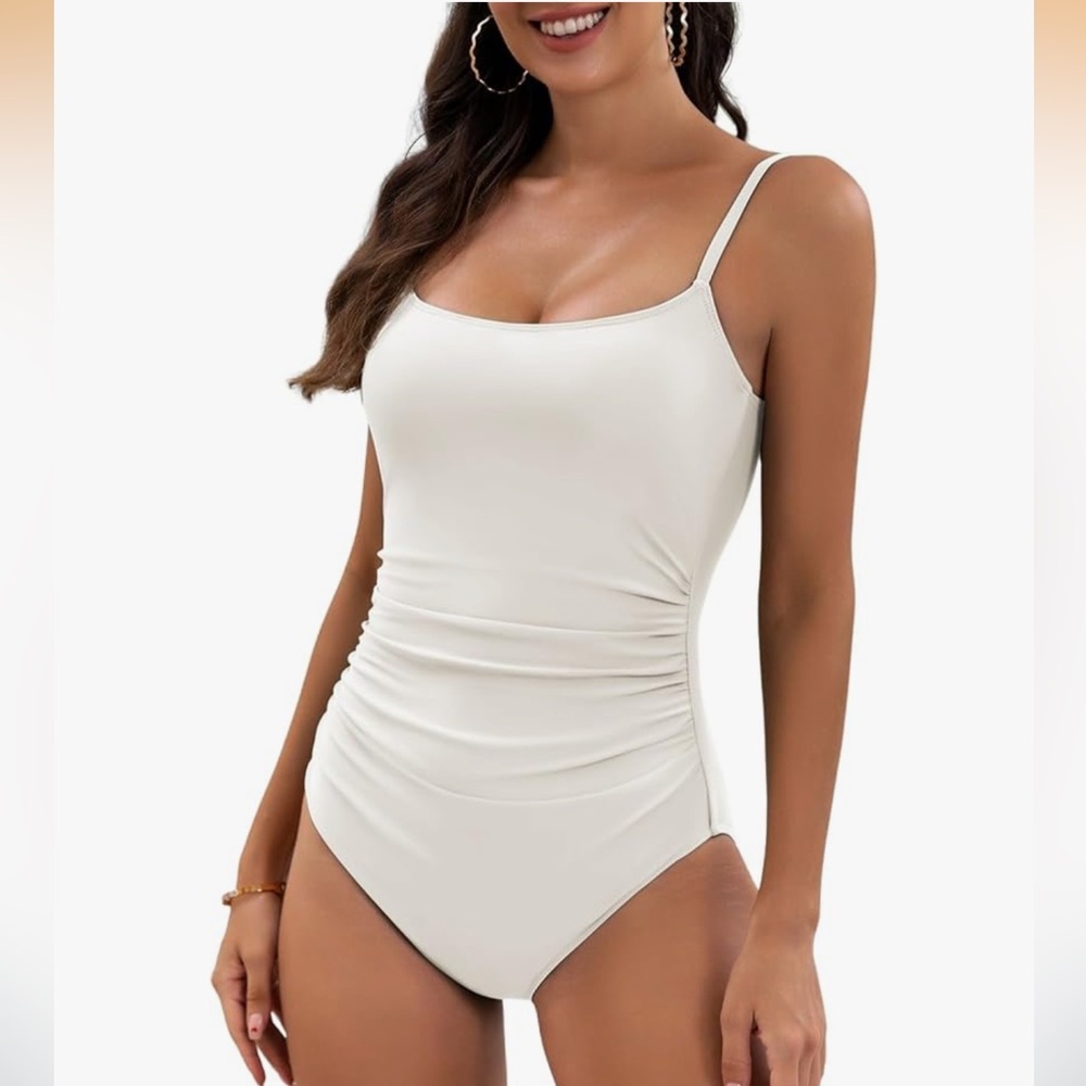 Classic Cream One-Piece Swimsuit - size Large